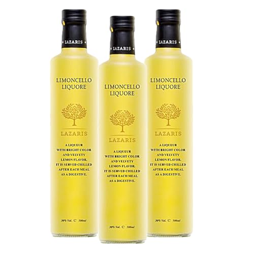 Limoncello Liqueur 30% Vol. 3x 500ml Flasche inkl kostenlose Zugabe griechisches Gewürz Limoncello Liqueur 30% Vol. 3x 500ml Flasche inkl kostenlose Zugabe griechisches Gewürz von Lazaris