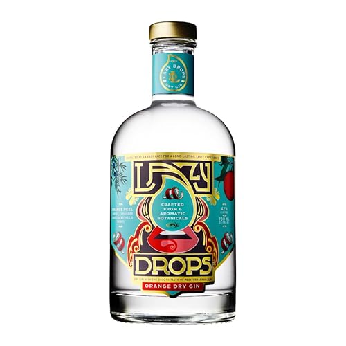 Lazy Drops Orange Dry Gin - 42% Vol. Mediterran inspiriert, hergestellt aus 6 aromatischen Botanicals, darunter spanische Orange, Fenchel und Muskat - 70cl/700ml von Lazy Drops