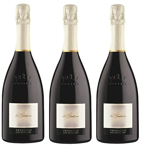 3x 1,5l - Le Contesse - Prosecco Spumante - extra dry - MAGNUM - Treviso D.O.P. - Veneto - Italien - Schaumwein trocken von Le Contesse