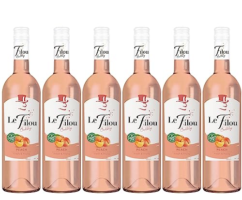 Le Filou Bubbly Peach - Aromatisierter Wein-Cocktail, Perlwein (6 x 0,75L) von Le Filou