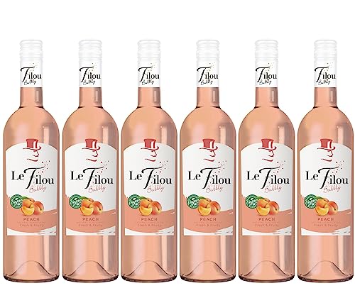 Le Filou Bubbly Peach - Aromatisierter Wein-Cocktail, Perlwein (6 x 0,75L) von Le Filou