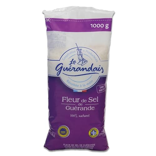 Fleur de Sel de Guérande – 1000g weißes grobes Meersalz - französisches, unraffiniertes grobes Salz für Salzmühle von Le Guérandais