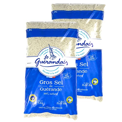 Le Guerandais Grobes Meersalz 2er Set á 5 kg Gros de Sel Guerande Natur Salz grob von Le Guérandais