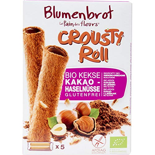 Le Pain des Fleurs Keksrollen "Crousty Roll" mit Kakao-Haselnuss-Creme, glutenfrei (125 g) - Bio von Le Pain des Fleurs