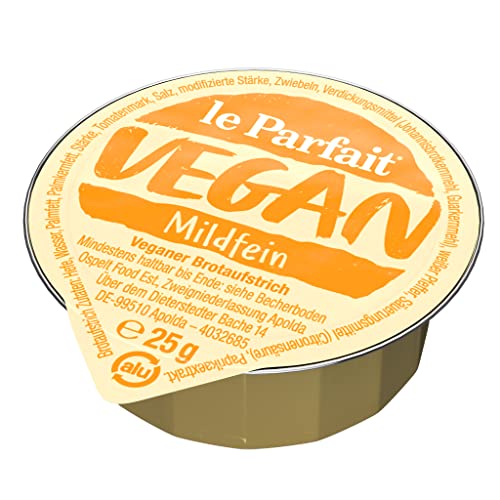 Le Parfait Mildfein, Veganer Brotaufstrich Herzhaft Cremig und Pflanzlich, o.k.A., 1 Karton (120 x 25g) von Le Parfait