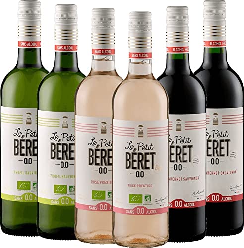 VINELLO 6er Probierpaket - Alkoholfreie Weine von Le Petit Béret mit einem VINELLO.weinausgießer | 6 x 0,75 Liter VINELLO 6er Probierpaket - Alkoholfreie Weine von Le Petit Béret mit einem VINELLO.weinausgießer | 6 x 0,75 Liter von Le Petit Béret