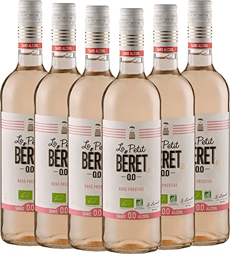 VINELLO 6er Weinpaket Roséwein - Le Petit Béret Rosé Prestige Alkoholfrei - Le Petit Béret mit einem VINELLO.weinausgießer | 6 x 0,75 Liter VINELLO 6er Weinpaket Roséwein - Le Petit Béret Rosé Prestige Alkoholfrei - Le Petit Béret mit einem VINELLO.weinausgießer | 6 x 0,75 Liter von Le Petit Béret