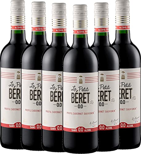 Le Petit Béret Rouge Intense Alkoholfrei von Le Petit Béret - Rotwein 6 x 0,75l VINELLO - 6er - Weinpaket inkl. kostenlosem VINELLO.weinausgießer von Le Petit Béret