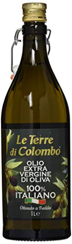 Le Terre di Colombo – 100 % Italienisches Natives Olivenöl Extra, Gerippte Flasche mit Mechanischem Verschluss, 1 l von Le Terre di Colombo