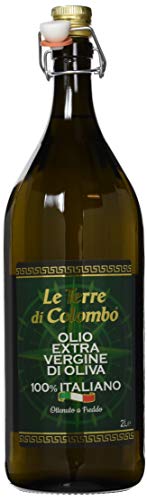 Le Terre di Colombo – 100 % Italienisches Natives Olivenöl Extra, Gerippte Flasche mit Mechanischem Verschluss, 2 l von Le Terre di Colombo