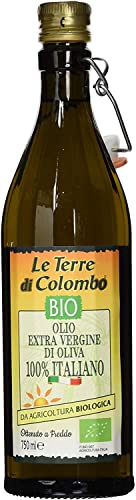 Le Terre di Colombo – 100 % Italienisches Natives Bio-Olivenöl Extra, Gerippte Flasche mit Mechanischem Verschluss, 0,75 l von Le Terre di Colombo