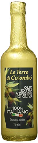 Le Terre di Colombo – 100 % Italienisches Natives Olivenöl Extra, Goldumhüllte Flasche, 0,75 l von Le Terre di Colombo