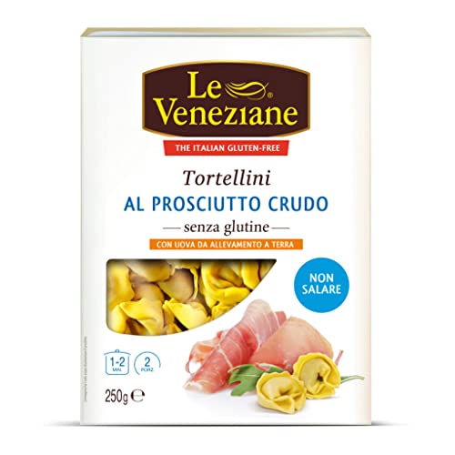 Le Veneziane Tortellini al prosciutto crudo 6 x 250g = 1500g Tortellini mit rohem Schinken Glutenfrei von Le Veneziane