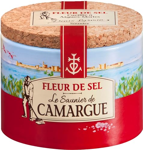 Le Saunier de Camargue Fleur De-Sel in 125 g Dose, Premium Meersalz aus Süd-Frankreich, Ideal als Finishing von Speisen von Le Saunier De Camargue