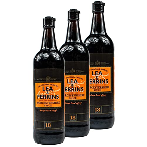 Lea & Perrins - 3er Pack Original Worcestershire Sauce in 568 ml Glasflasche (Würzsauce) - Traditionell englische Worcester Worcestersauce von Lea & Perrins