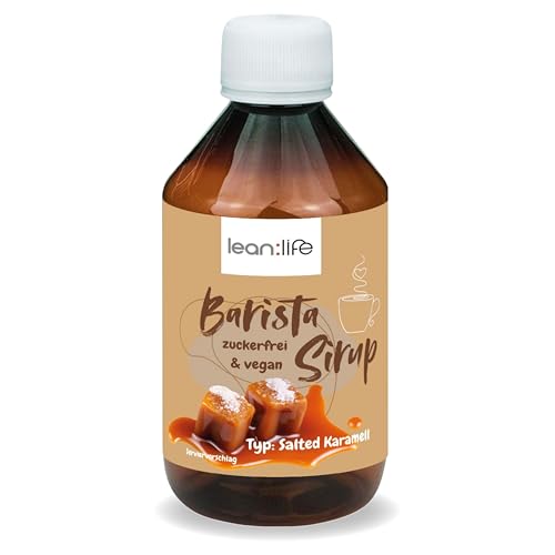 Lean:Life - Barista Sirup zuckerfrei - Saltet Caramel - vegan und kalorienarm – Kaffeesirup für kalte & heiße Getränke - Cappuccino, Kaffee, Latte Macchiato von Lean:Life