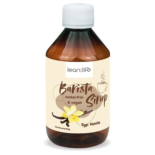Lean:Life - Barista Sirup zuckerfrei - Vanille - vegan und kalorienarm – Kaffeesirup für kalte & heiße Getränke - Cappuccino, Kaffee, Latte Macchiato von Lean:Life