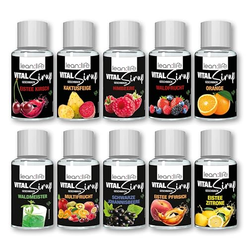 Lean:Life – Vital Sirup 100 ml - Bundle - Getränkesirup zuckerfrei – mit Vitamin B12, B6, C, L Carnitin und Biotin von Lean:Life