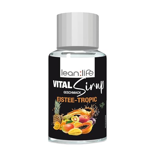Lean:Life – Vital Sirup 100 ml - Eistee Tropic Sirup - Getränkesirup zuckerfrei – mit Vitamin B12, B6, C, L Carnitin und Biotin von Lean:Life