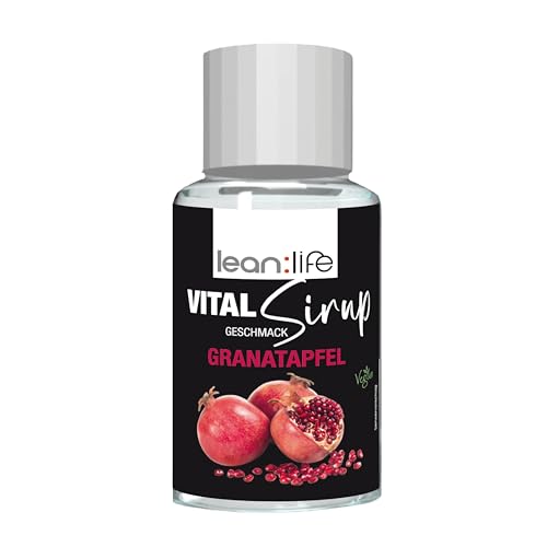 Lean:Life – Vital Sirup 100 ml - Granatapfel Sirup - Getränkesirup zuckerfrei – mit Vitamin B12, B6, C, L Carnitin und Biotin von Lean:Life