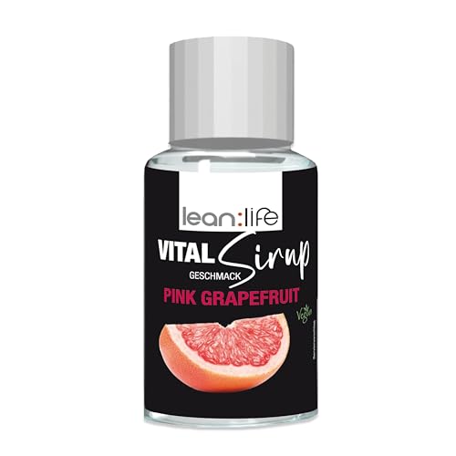 Lean:Life – Vital Sirup 100 ml - Pink Grapefruit Sirup - Getränkesirup zuckerfrei – mit Vitamin B12, B6, C, L Carnitin und Biotin von Lean:Life