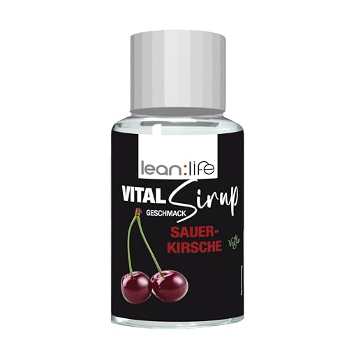 Lean:Life – Vital Sirup 100 ml - Sauerkirsch Sirup - Getränkesirup zuckerfrei – mit Vitamin B12, B6, C, L Carnitin und Biotin von Lean:Life