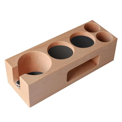 Espresso-Kompressionsstation – Kaffee-Kompressor-Halter, Organizer für Espresso-Kompressenmatten | Espresso-Kompressionsstation, natürlicher amerikanischer Walnuss-Kaffee-Kompressorstation-Basishalter von LearnLyrics