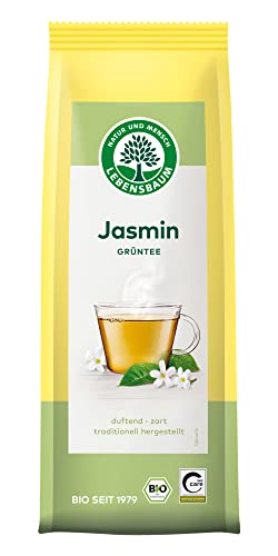 Lebensbaum Jasmin Grüntee, Grüner Tee mit duftiger Note, zarter Geschmack, reiner Jasmin-Tee, 100% Bio, 75g von Lebensbaum