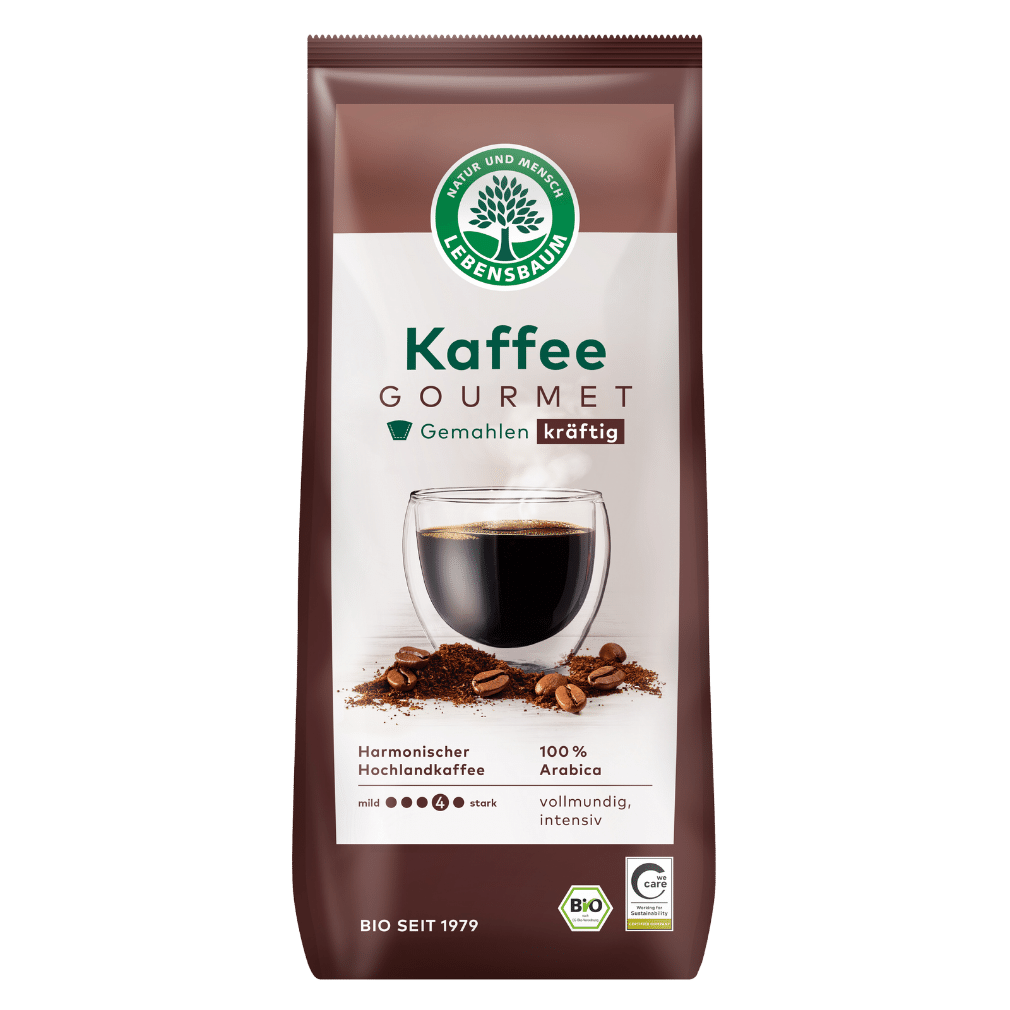 Bio Gourmet Kaffee, gemahlen kräftig, 500g Bio Gourmet Kaffee, gemahlen kräftig, 500g von Lebensbaum