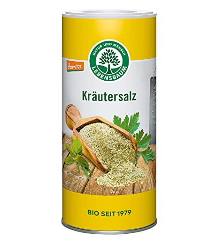 Lebensbaum Kräutersalz, Bio-Gewürzmischung zum Kochen & Würzen, mit Meersalz, Petersilie, Basilikum & Sellerie, vegan, 1 x 200g von Lebensbaum