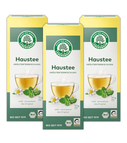 LEBENSBAUM 3 x Haustee Kräuterteemischung, 3er Set Kräutertee Beutel, Bio Tee 3 x 20 Teebeutel x 1,5 g von Lebensbaum