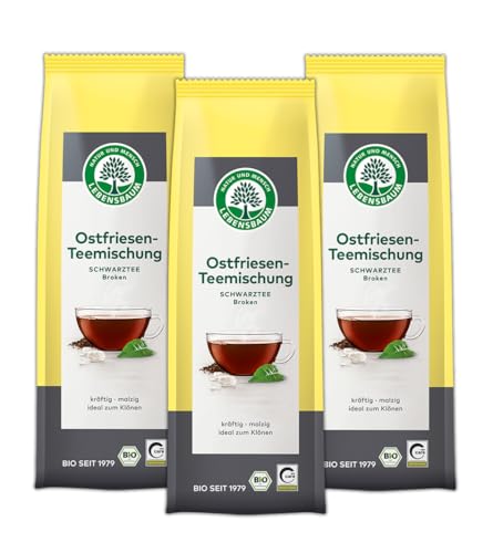 LEBENSBAUM 3 x Ostfriesen Tee Broken lose, Bio Schwarztee, 3er Schwarzer Tee Set, loser Bio schwarz Tee 3 x 100 g von Lebensbaum