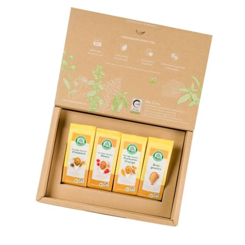 LEBENSBAUM Bio Gewürze Geschenkset Guten Morgen, Gewürzset aus Brotgewürzmischung, 3x Porridge-Gewürzmischung (Klassisch, Beere, Kurkuma-Orange) von Lebensbaum