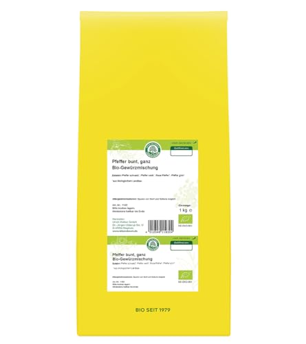 LEBENSBAUM Bio Gewürze Pfeffer bunt ganz, bunter Pfeffer ganz, fruchtig scharfe Pfefferkörner, Gewürz 1 kg von Lebensbaum