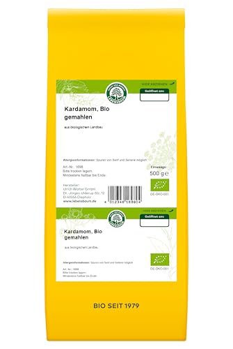 LEBENSBAUM Bio Gewürze Kardamom gemahlen, Kardamompulver, gemahlener Kardamom, süß-aromatisch, Bio Gewürz 500 g LEBENSBAUM Bio Gewürze Kardamom gemahlen, Kardamompulver, gemahlener Kardamom, süß-aromatisch, Bio Gewürz 500 g von Lebensbaum