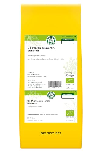 LEBENSBAUM Bio Gewürze Paprika geräuchert und gemahlen, Paprikapulver geräuchert, Paprika Pulver, rauchig-aromatisch, Bio Gewürz 500 g LEBENSBAUM Bio Gewürze Paprika geräuchert und gemahlen, Paprikapulver geräuchert, Paprika Pulver, rauchig-aromatisch, Bio Gewürz 500 g von Lebensbaum