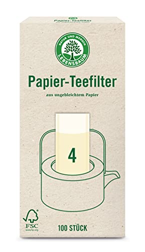 Lebensbaum Papier-Teefilter Gr. 4, Teefilter für geschmackvollen & natürlichen Teegenuss, aus ungebleichtem Papier, kompostierbar, 100 Stück von Lebensbaum
