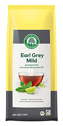 Lebensbaum Schwarztee Earl Grey Mild, milder Bio-Schwarztee, aromatischer Schwarzer Tee mit feinem Bergamotte und Zitronen-Aroma, loser Tee, 250g von Lebensbaum