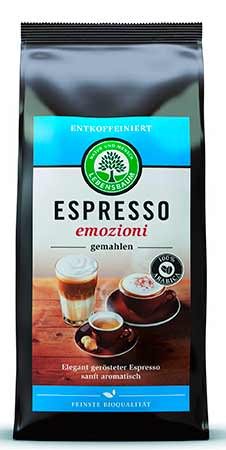 Lebensbaum Bio Espresso emozioni entkoffeiniert, gemahlen (1 x 250 gr) von Lebensbaum