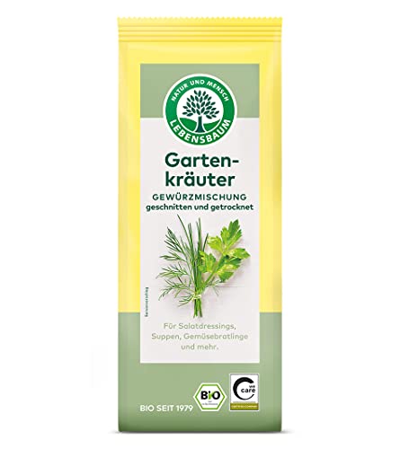 Lebensbaum Gartenkräuter, Gewürzmischung für Salatdressing, Suppen & Gemüsebratlingen, kräftig-würziger Genuss, geschnitten und getrocknet, 30 g von Lebensbaum