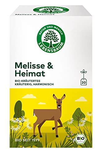 Lebensbaum Melisse & Heimat, Bio Kräuterteemischung, aromatische Melissen-Mischung mit Minze & Kamille, vegan, 20 Teebeutel, 40g von Lebensbaum