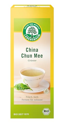 Lebensbaum China Chun Mee, 20 Beutel x 1,5g Grüntee mit frisch-herbem Geschmack, Grüner Tee, 100% Bio von Lebensbaum
