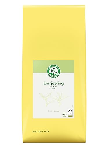 Lebensbaum Darjeeling Grüntee ganzes Blatt, Bio-Tee, Grüner Tee mit frisch-blumigen Geschmack, mit leicht grüner Tassenfarbe, 1000 g von Lebensbaum