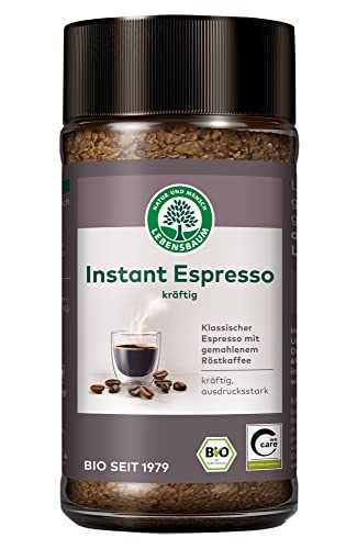 Lebensbaum Instant Espresso, Bio-Kaffee, klassischer Espresso, löslicher Bohnenkaffee mit ausdruckstarkem und kräftigem Aroma, 100 g von Lebensbaum