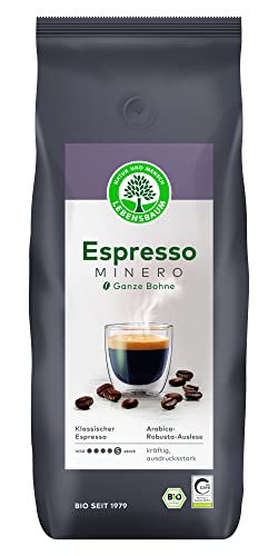 Lebensbaum Espresso Minero ganze Bohne, Bio-Röstkaffe aus 100% Arabica-Bohnen, kräftig intensiver Geschmack, satte Crema, 1 kg von Lebensbaum