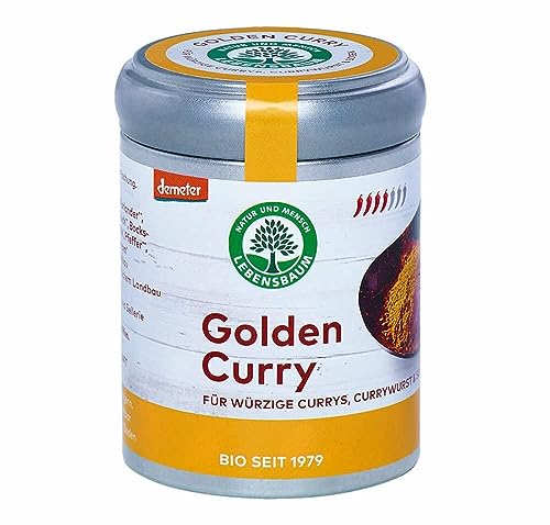 Lebensbaum Golden Curry, Bio-Gewürzzubereitung für würzige Currys, Gewürz-Mischung mit Kurkuma, Paprika & Koriander für Reis, Gemüse & Fleisch, 55 g von Lebensbaum