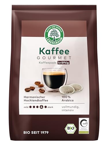 Lebensbaum Kaffee Gourmet, Caffè Crema, kräftig, Kaffeepads, Bio-Kaffee aus 100% Arabica-Bohnen, vollmundig & intensiv, 5er Pack, 5 x 18 Pads (5 x 126g) von Lebensbaum
