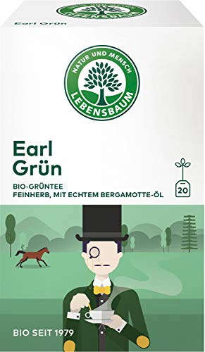 Lebensbaum Grüntee Earl Grün, Bio Grüntee, aromatischer Grüner Tee mit Bergamotte und Zitronen-Aroma, 20 Teebeutel, 30g Lebensbaum Grüntee Earl Grün, Bio Grüntee, aromatischer Grüner Tee mit Bergamotte und Zitronen-Aroma, 20 Teebeutel, 30g von Lebensbaum