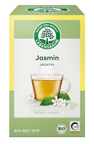Lebensbaum Grüntee Jasmin und Grün, duftend-intensiver Grüner Tee, Jasminblüte mit zartem Aroma, 100% Bio von Lebensbaum