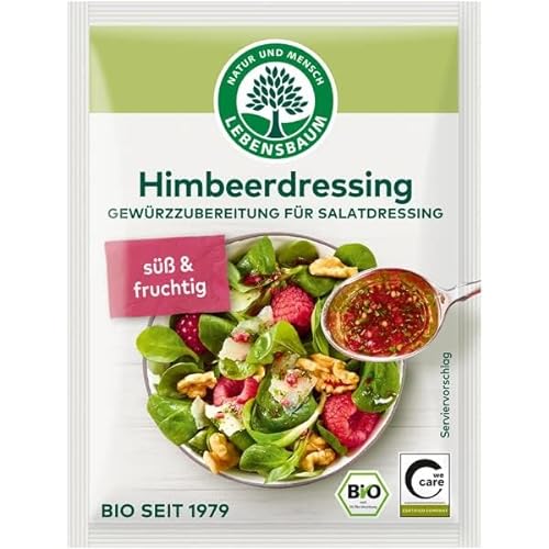Lebensbaum Himbeerdressing, Bio-Gewürzzubereitung für Salatdressing mit Himbeere, Roter Bete und Orange, fruchtig-süßer Geschmack, 3 x 5g von Lebensbaum
